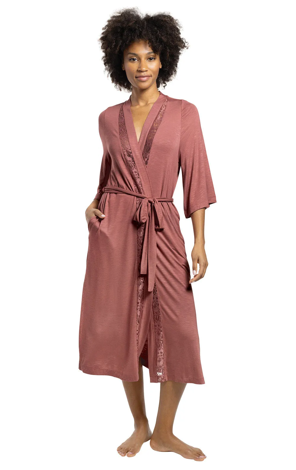 Touch of Lace Knit Robe sold by Pajamagram