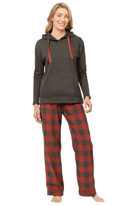 Buffalo Plaid Hoodie Pajamas - Couples sold by Pajamagram