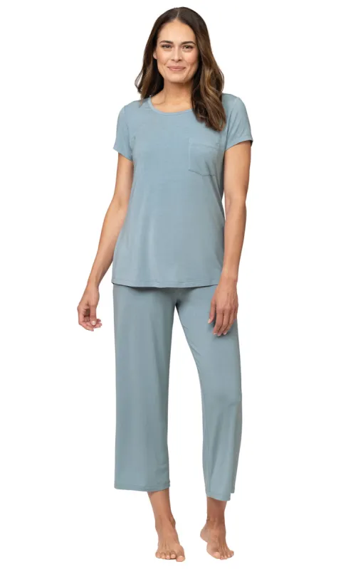 Consciously Cozy Short Sleeve Capri Pajama - Couples sold by Pajamagram