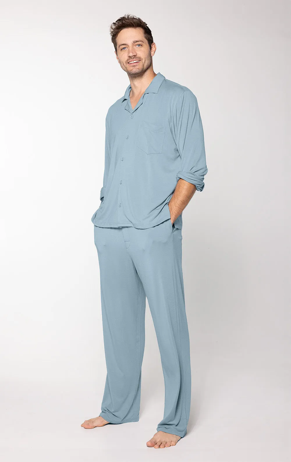 Men's Consciously Cozy Long Sleeve Button Front PJ - Couples #3 sold by Pajamagram product image thumbnail 4