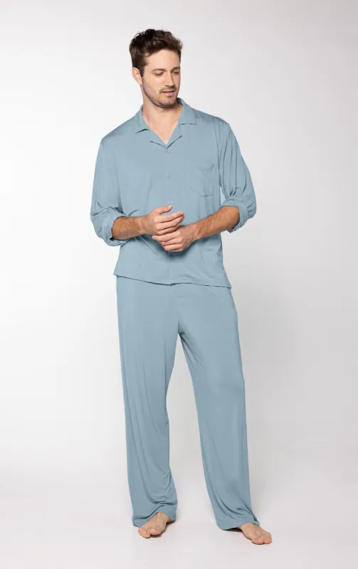 Men's Consciously Cozy Long Sleeve Button Front PJ - Couples #3 sold by Pajamagram