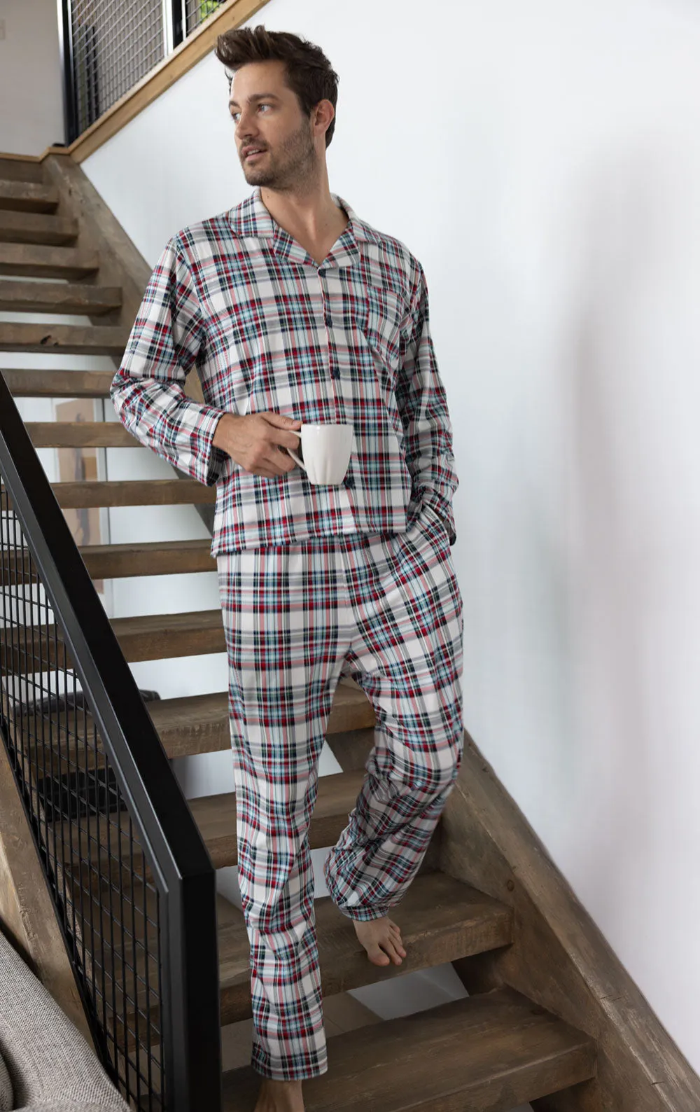 Hibernation Plaid Button-Front Men's Pajamas - Family Set sold by Pajamagram product image thumbnail 4