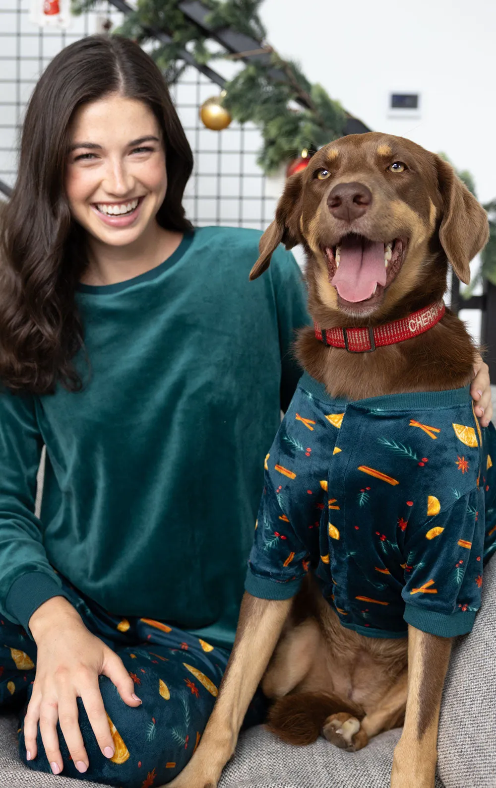 Holiday Garland Women's Velour Pajamas - Pet & Owner sold by Pajamagram product image thumbnail 3