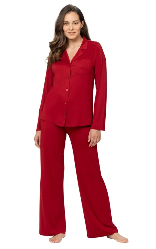 Naturally Nude Button-Front Pajamas sold by Pajamagram
