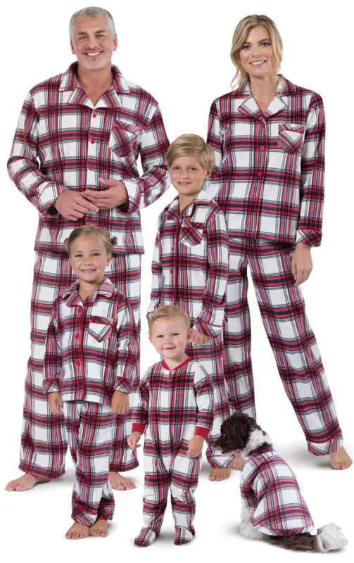 Fireside Plaid Fleece Button-Front Matching Family Pajamas sold by Pajamagram