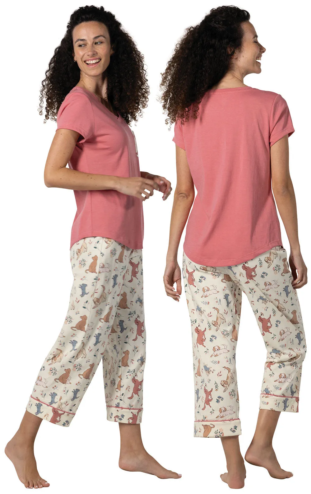 Playful Blooms Pocket Tee Capris Pajamas - Pet & Owner sold by Pajamagram product image thumbnail 3
