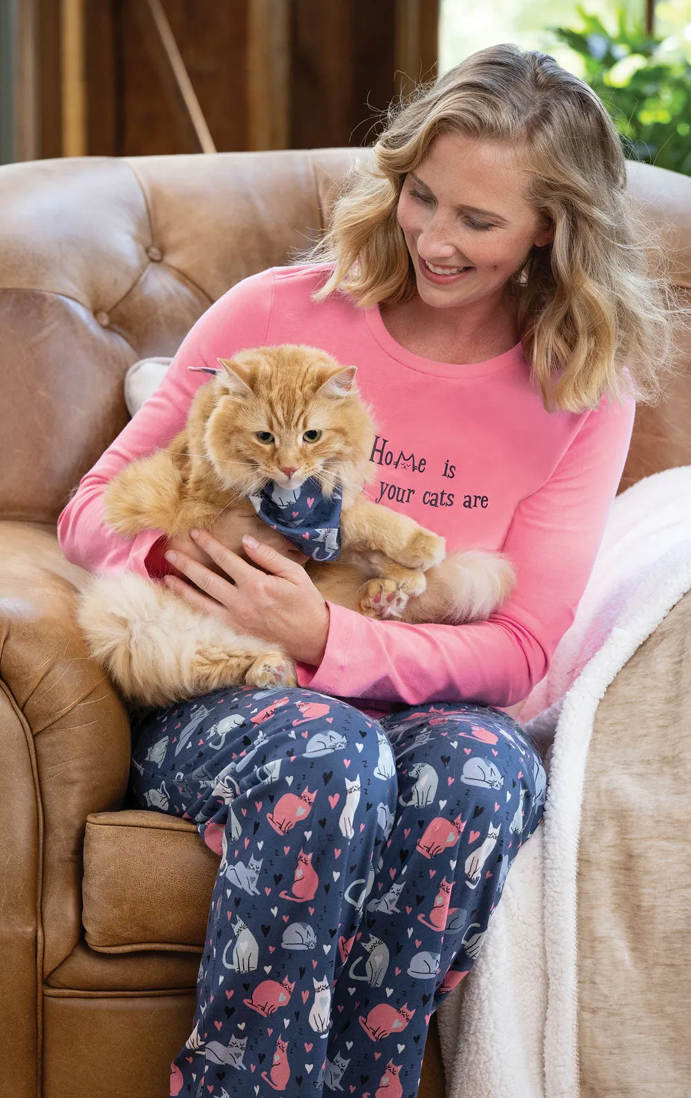 Navy Cat Mom Graphic Tee Pet & Owner sold by Pajamagram product image thumbnail 2