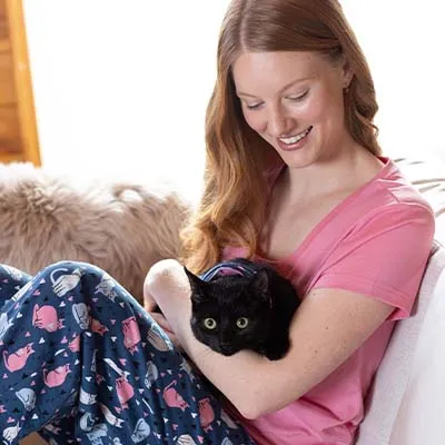 Navy Cat Mom Graphic Tee Pet & Owner sold by Pajamagram product image thumbnail 3