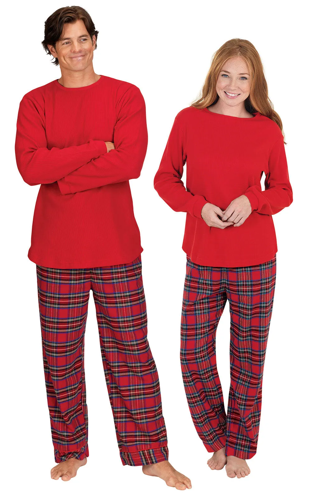 Stewart Plaid Flannel Matching Couples Pajamas sold by Pajamagram