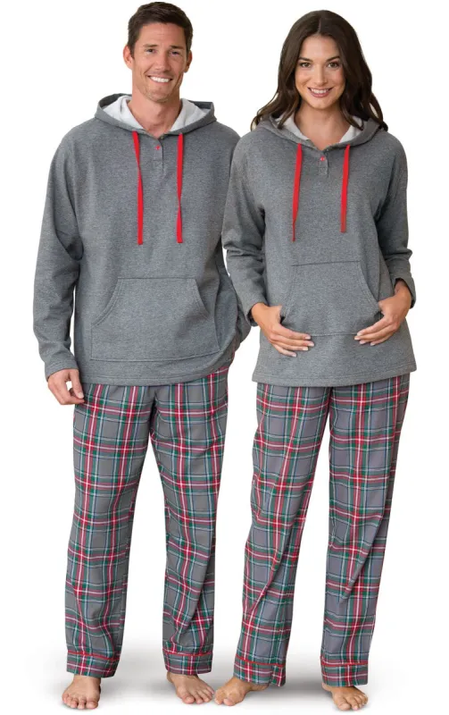 Gray Plaid Matching Couples Pajamas sold by Pajamagram