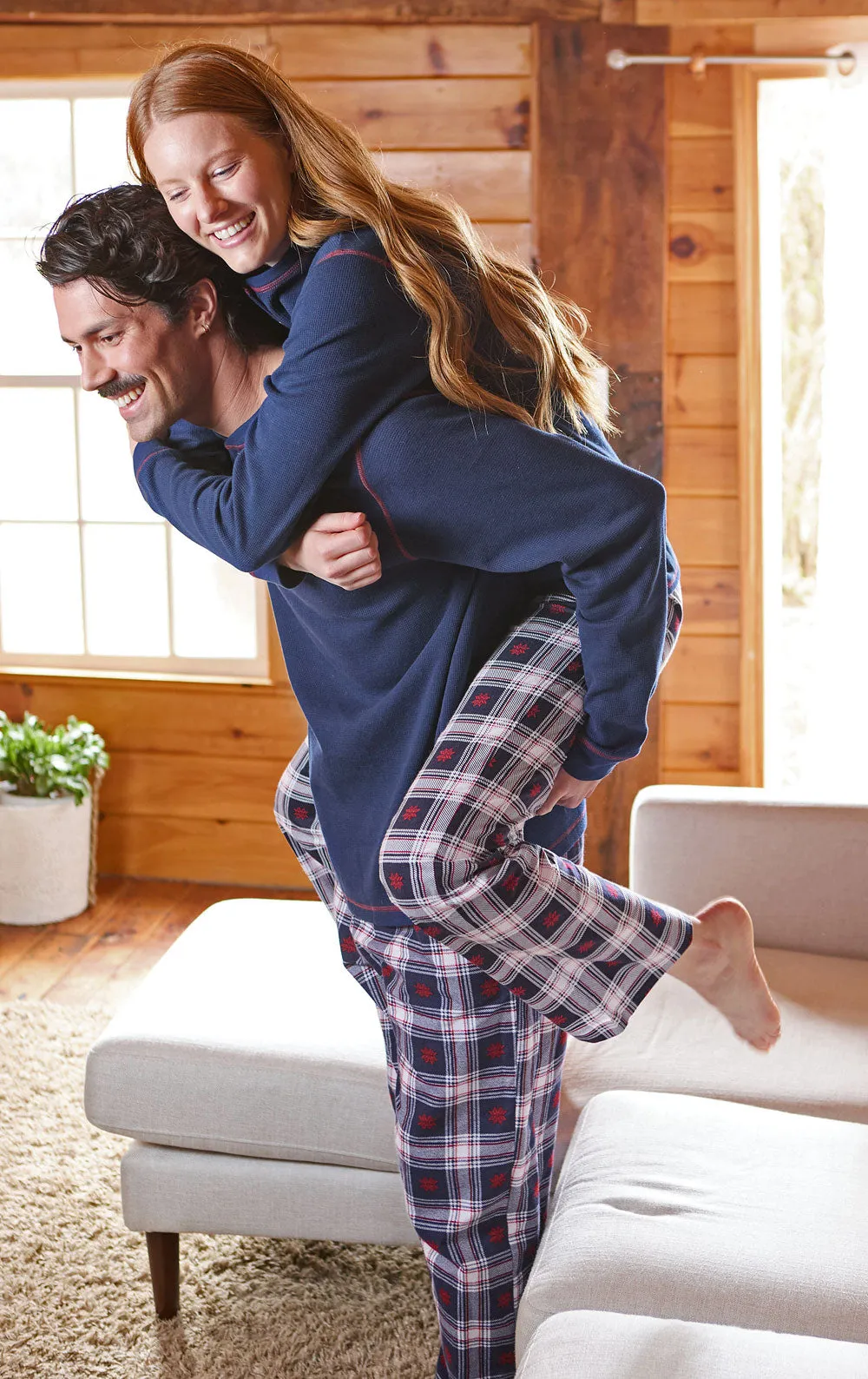 Snowfall Plaid Flannel Matching Couples Pajamas sold by Pajamagram product image thumbnail 3