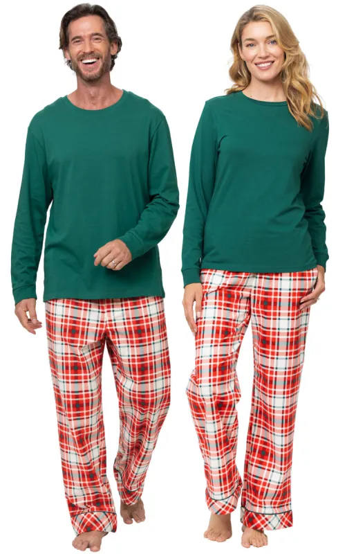 Modern Plaid Matching Couples Pajamas sold by Pajamagram