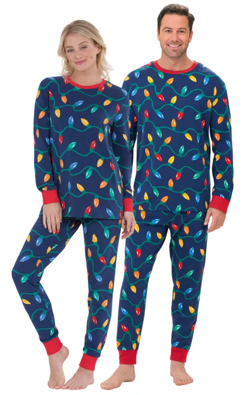 Christmas Lights Couples Pajamas sold by Pajamagram