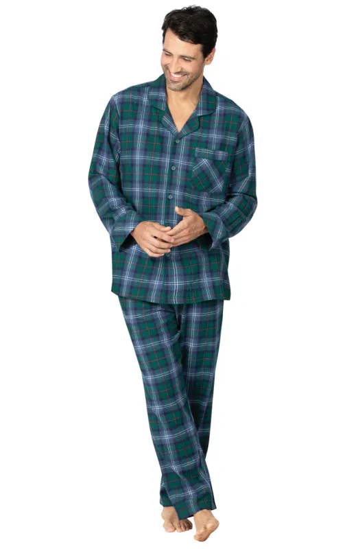 Heritage Plaid Button-Front Men's Pajamas - Couples sold by Pajamagram