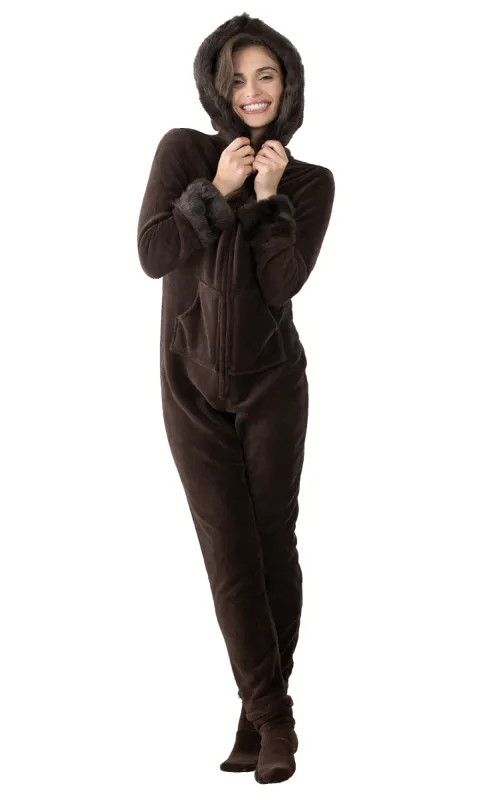 Hoodie-Footie For Women - Mink - Final Sale sold by Pajamagram