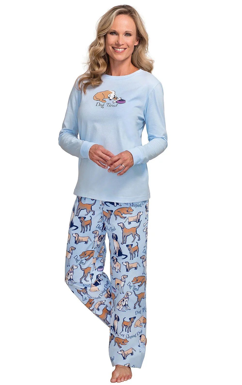 Dog Tired Long-Sleeve Graphic Pajamas sold by Pajamagram