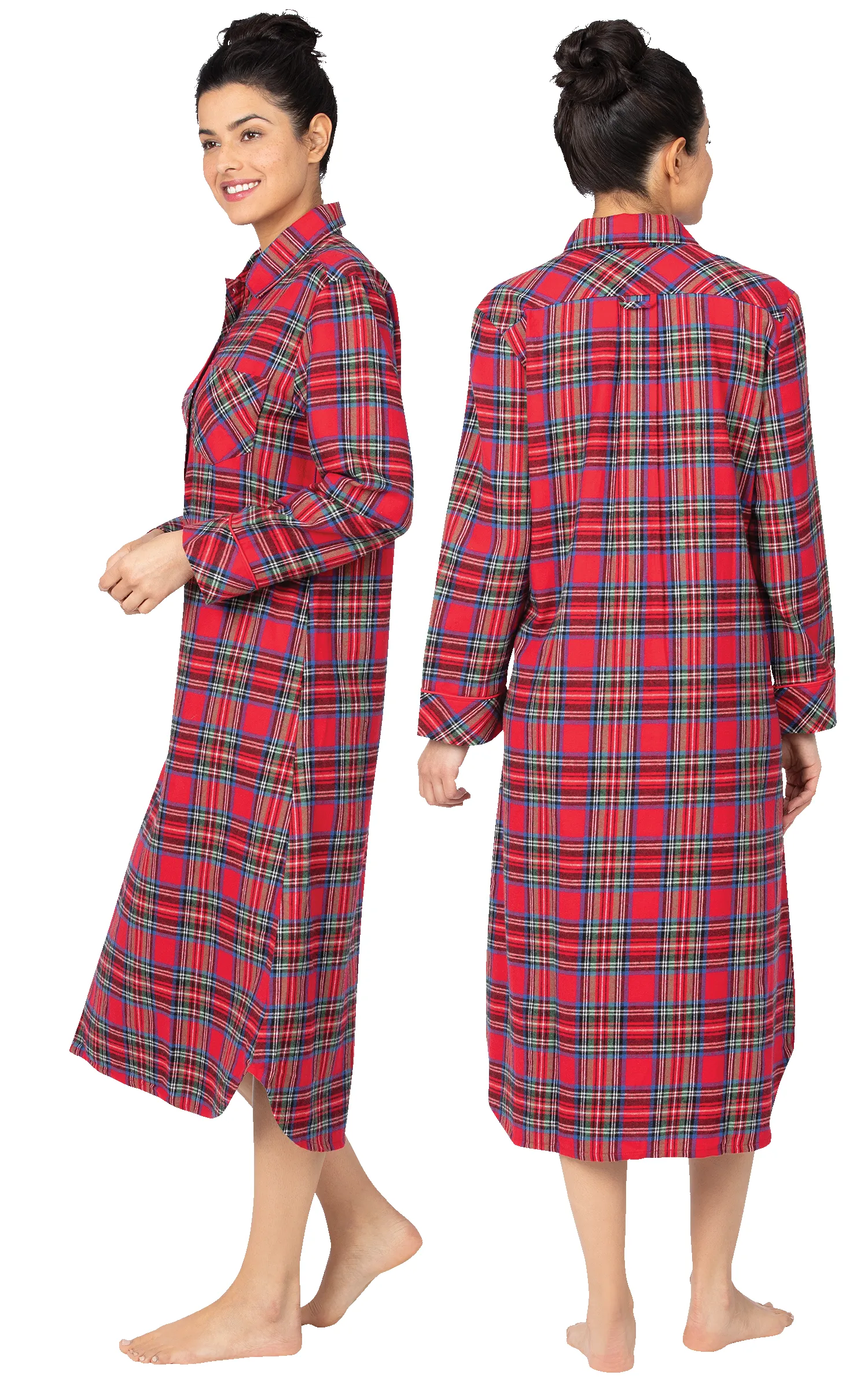 Mid-Length Flannel Nightgown - Stewart Plaid sold by Pajamagram product image thumbnail 2