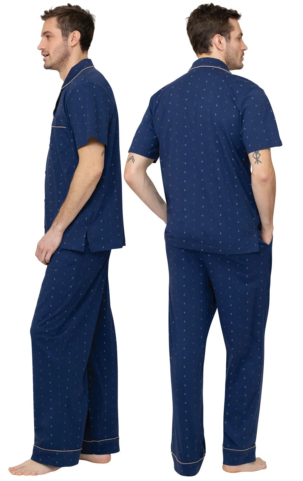 Printed Short Sleeve Button-Front Men's Pajamas sold by Pajamagram product image thumbnail 2