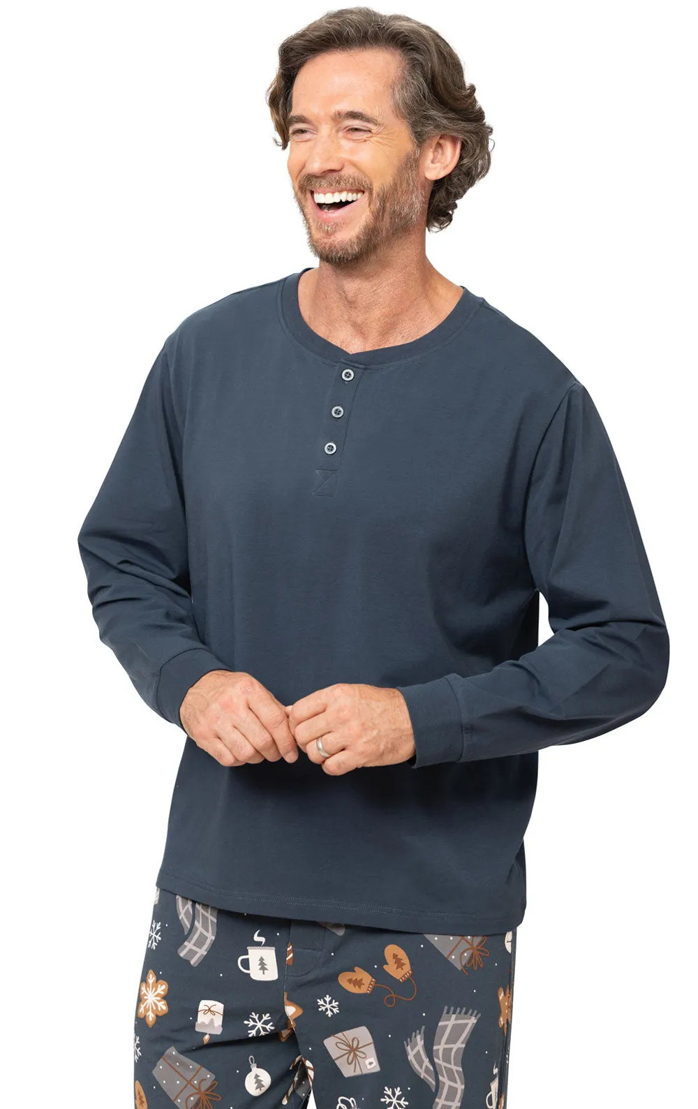 Sweet Comforts Henley Mens Pajamas - Couples sold by Pajamagram product image thumbnail 3