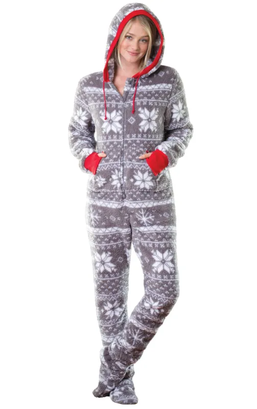 Hoodie-Footie for Women - Nordic Fleece - Family Set sold by Pajamagram