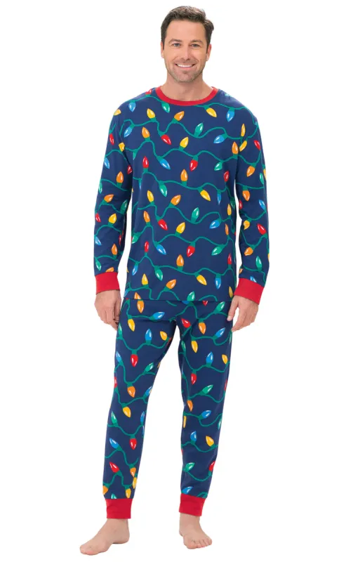Christmas Lights Men's Pajamas - Family Set sold by Pajamagram
