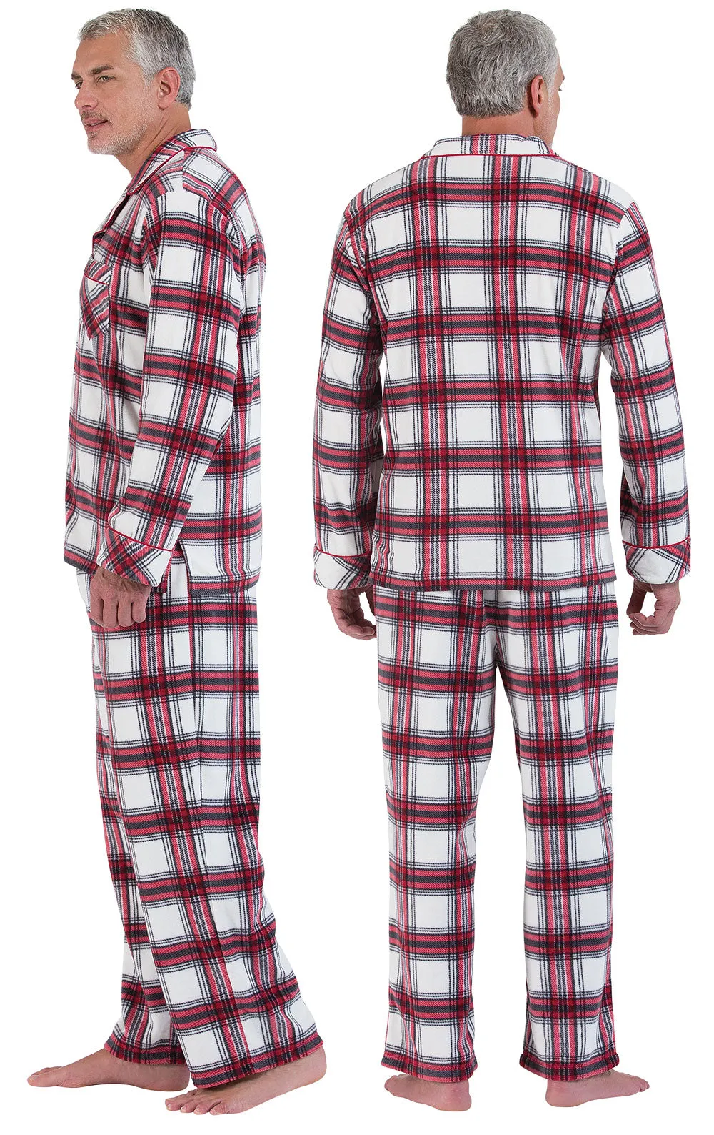 Fireside Plaid Fleece Button-Front Mens Pajamas - Pet & Owner sold by Pajamagram product image thumbnail 2