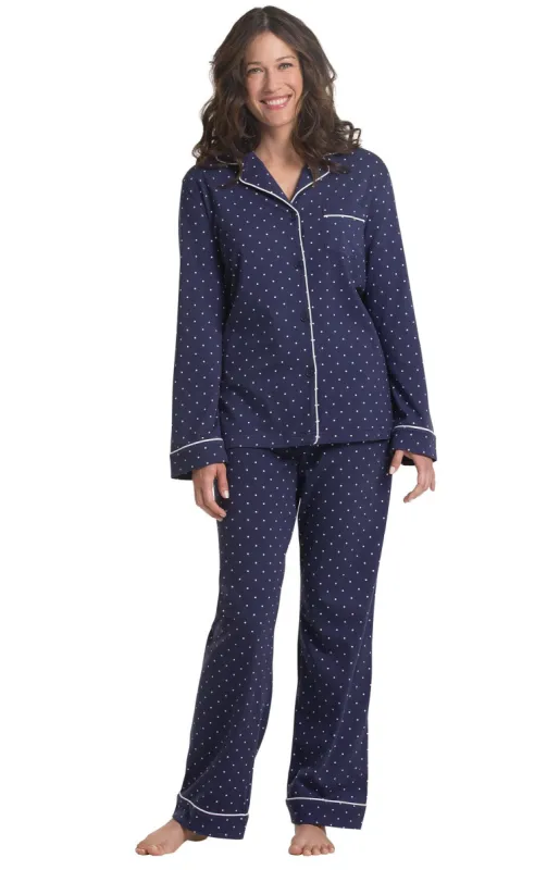 Classic Polka-Dot Button-Front Pajamas sold by Pajamagram