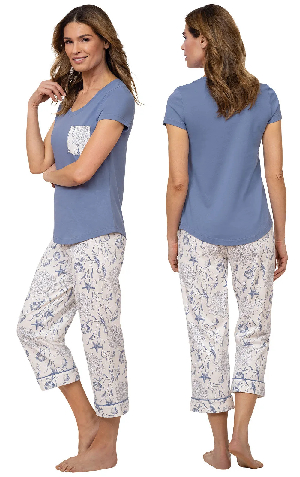 Summer Shells - Pocket Tee Capri Pajamas sold by Pajamagram product image thumbnail 2