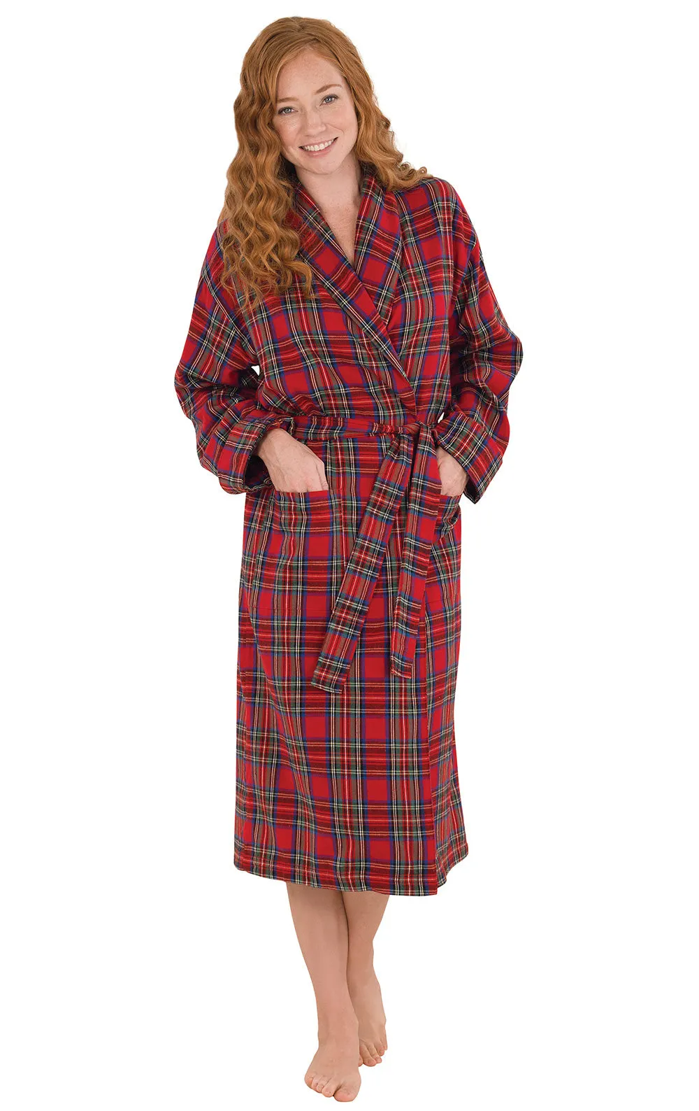 Stewart Plaid Flannel Robe sold by Pajamagram
