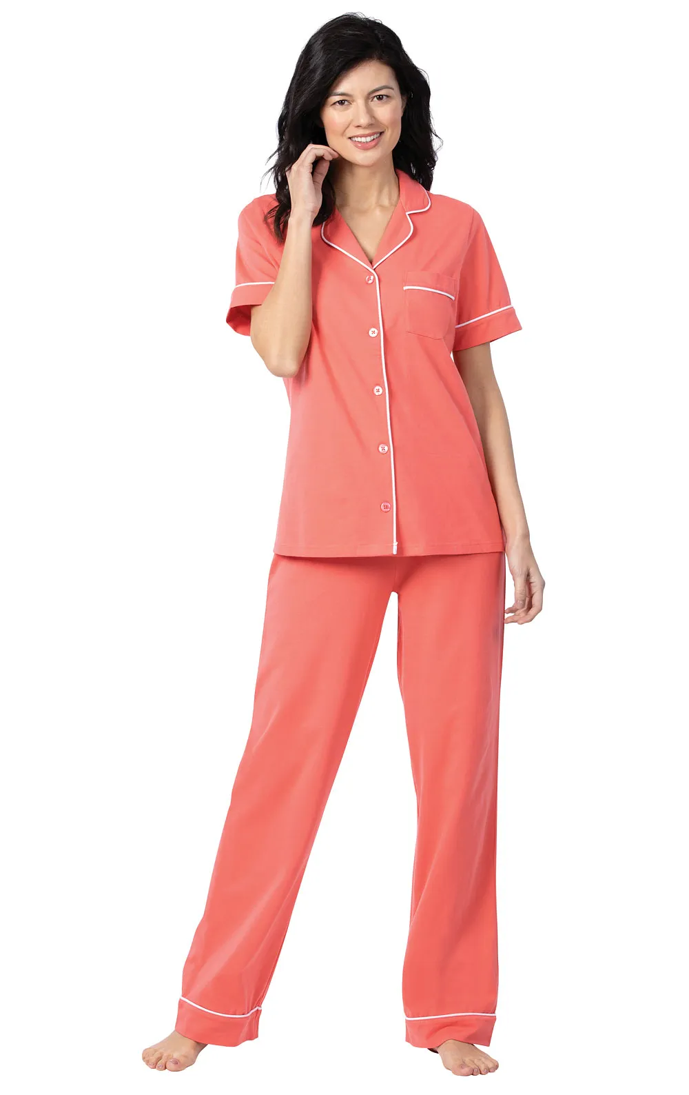 Solid Jersey Short-Sleeve Button-Front Pajamas sold by Pajamagram product image thumbnail 3