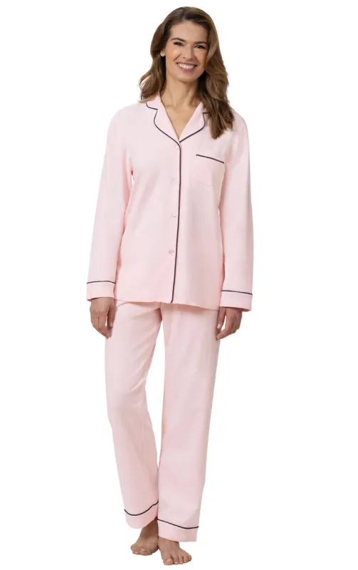 Solid Jersey Button-Front Pajamas sold by Pajamagram