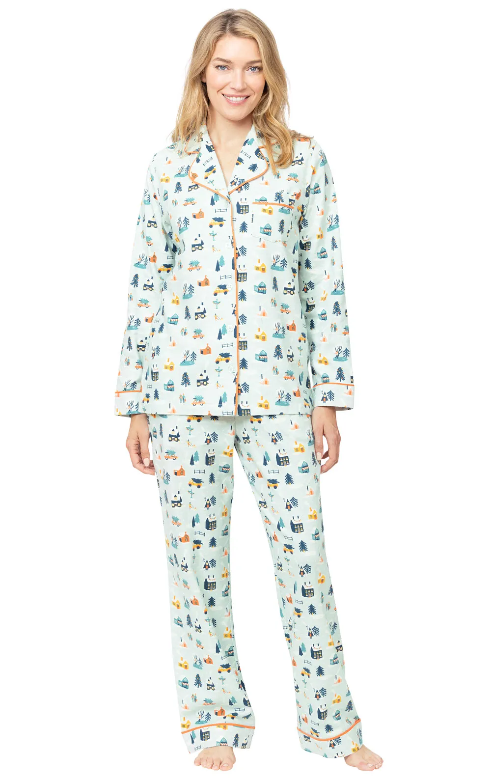 Snow Globe Button-Front Pajamas sold by Pajamagram