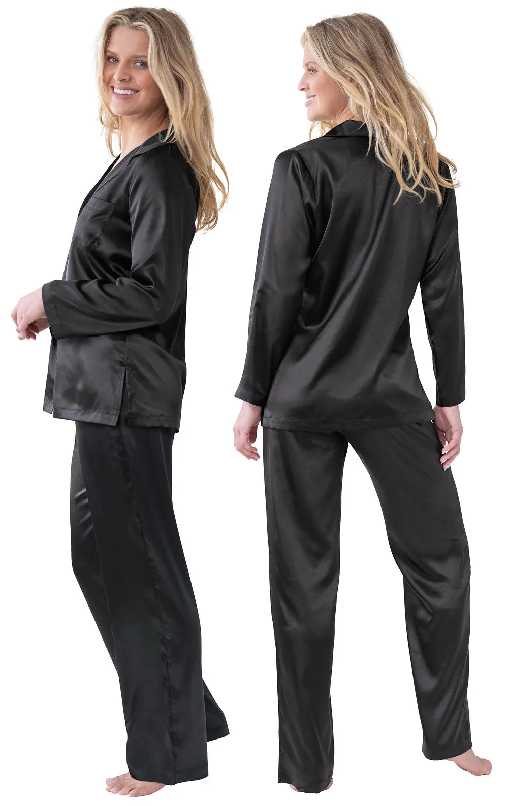 Smooth Seduction Satin Button-Front Pajamas sold by Pajamagram product image thumbnail 4