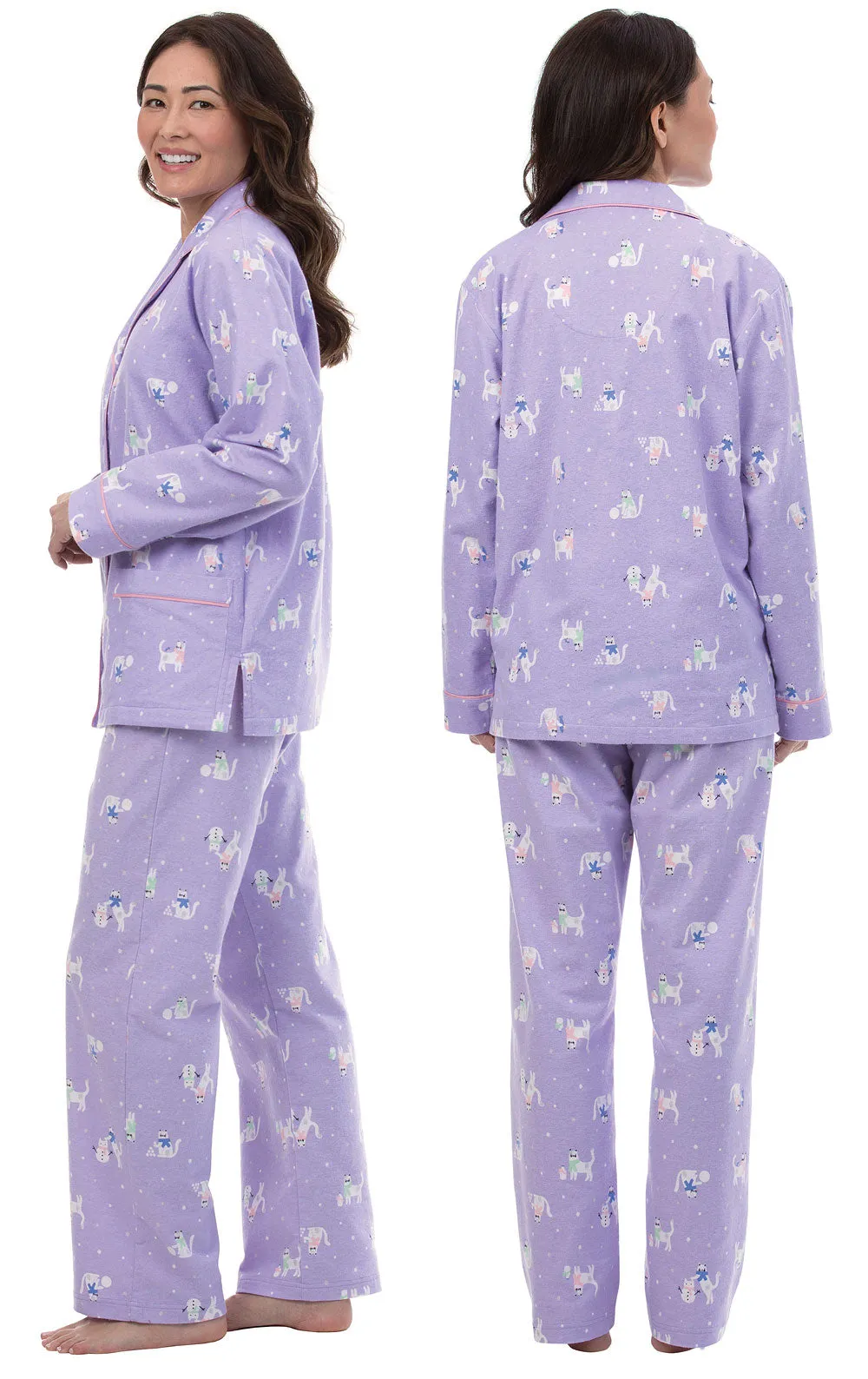 Purrrfect Button-Front Flannel Pajamas sold by Pajamagram product image thumbnail 2