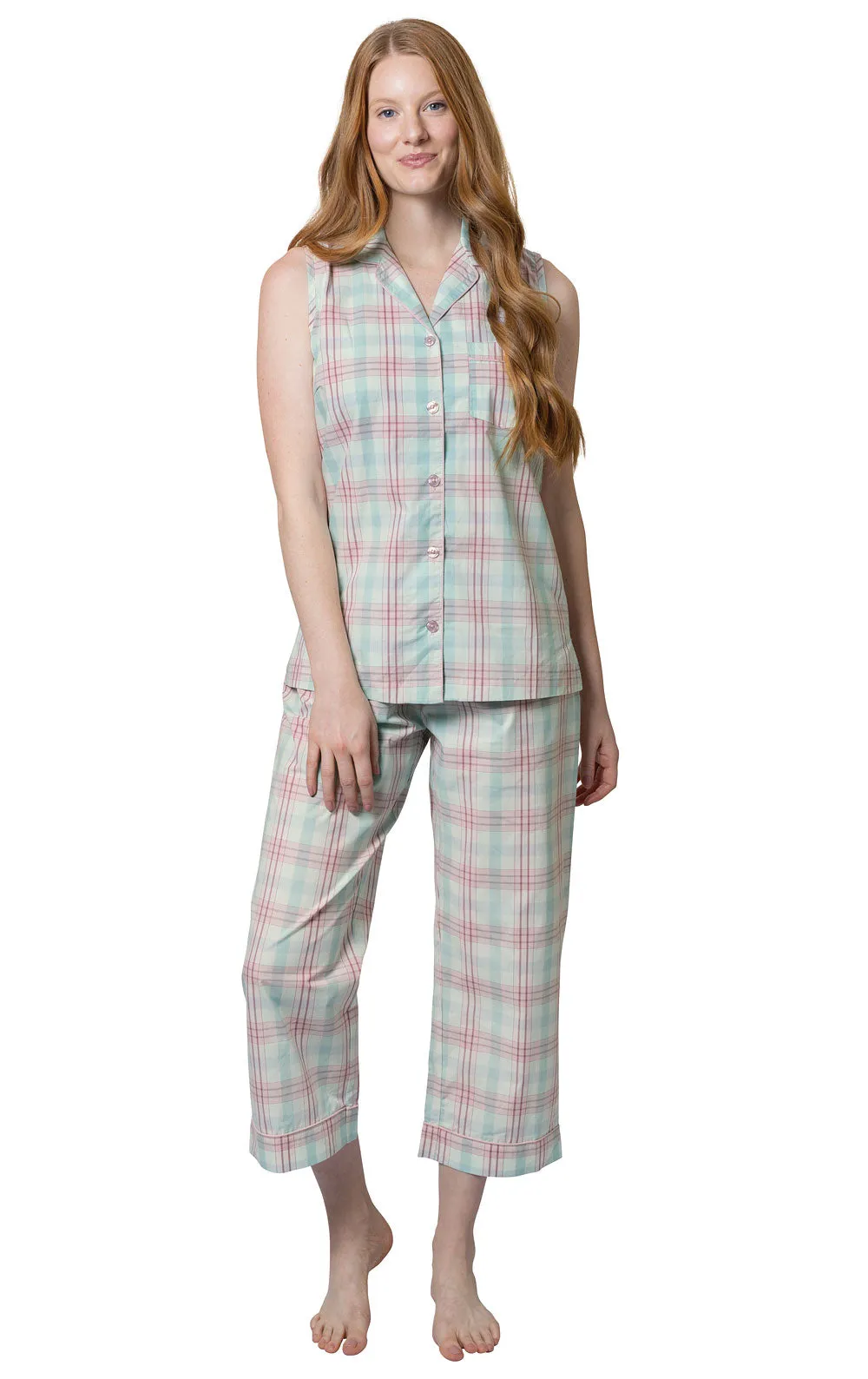 Perfectly Plaid Sleeveless Capri Pajamas sold by Pajamagram product image thumbnail 2