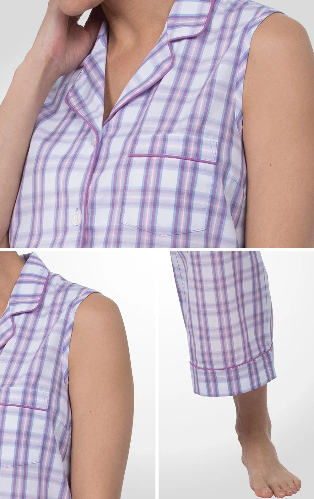 Perfectly Plaid Sleeveless Capri Pajamas sold by Pajamagram product image thumbnail 4