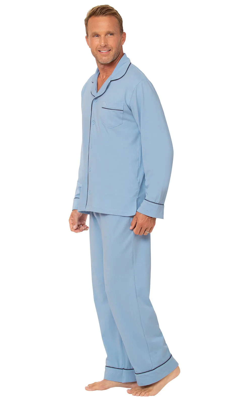 Solid Jersey Button-Front Men's Pajamas sold by Pajamagram product image thumbnail 2