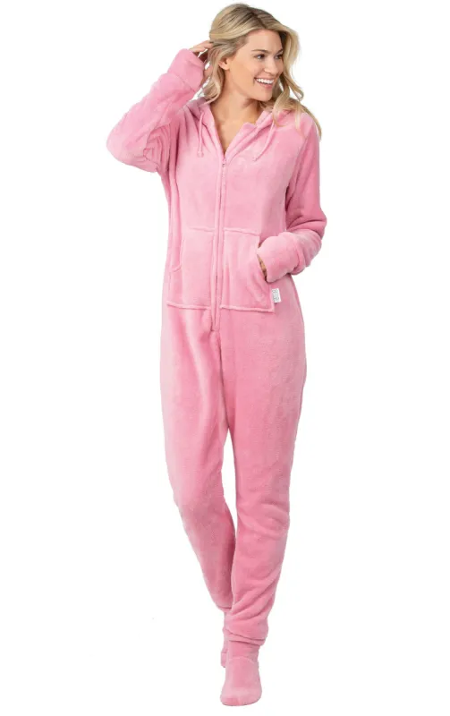 Pink Hoodie-Footie Onesie Pajamas sold by Pajamagram