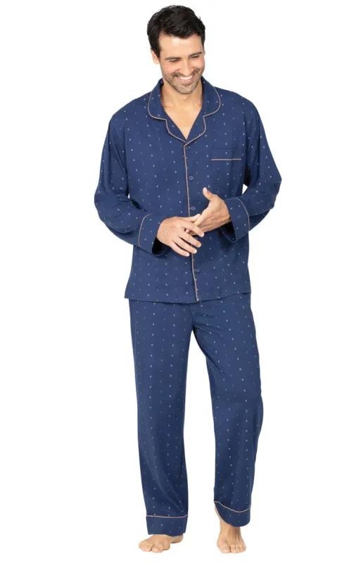 Printed Button-Front Men's Pajamas sold by Pajamagram