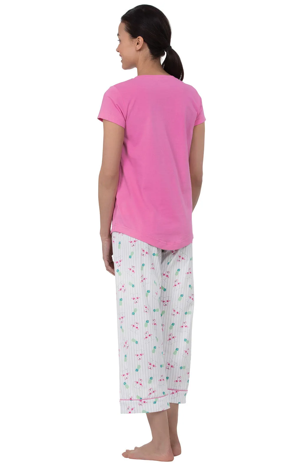 Flamingo Stripe Capri Pajamas - Final Sale sold by Pajamagram product image thumbnail 3