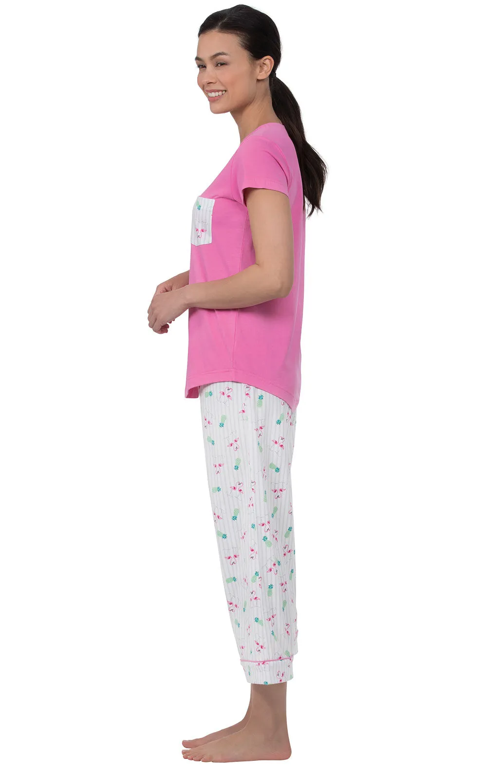 Flamingo Stripe Capri Pajamas - Final Sale sold by Pajamagram product image thumbnail 2