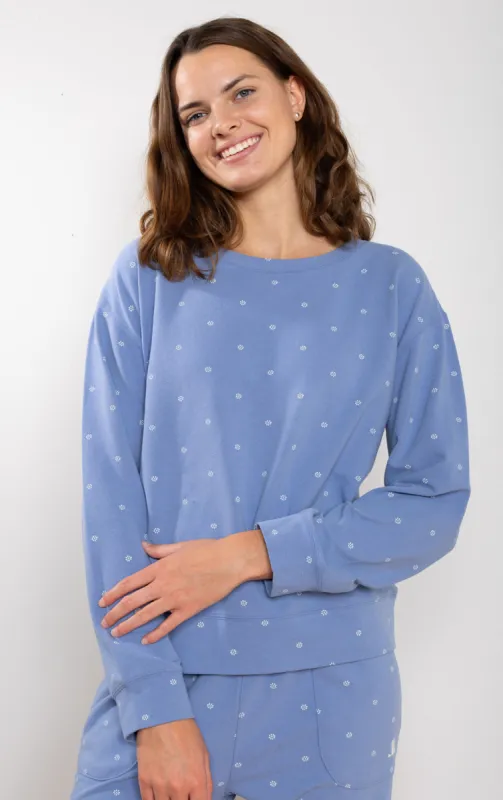 Ditsy Floral French Terry Crew sold by Pajamagram