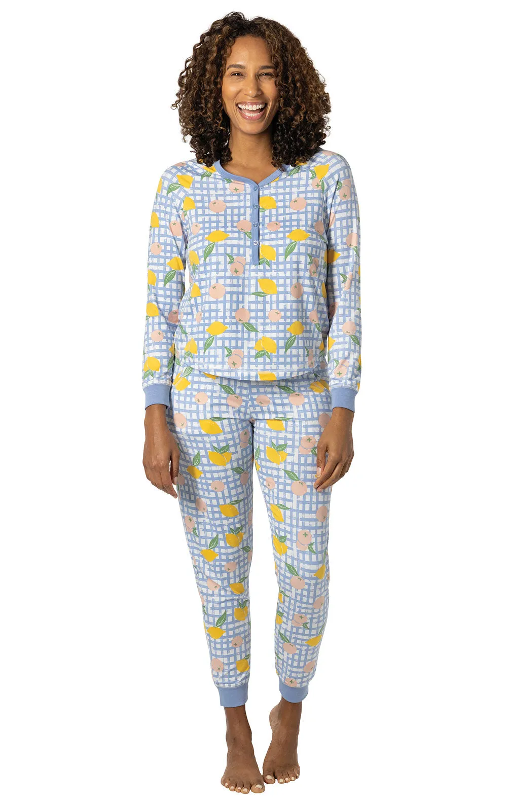 Countryside Gingham Jogger Pajamas sold by Pajamagram