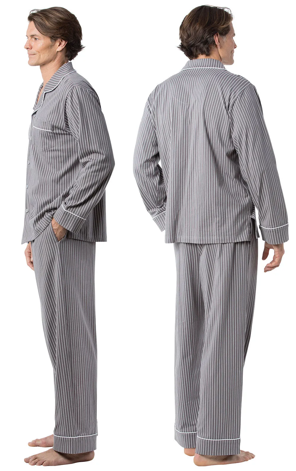 Classic Stripe Button-Front Men's Pajamas sold by Pajamagram product image thumbnail 2
