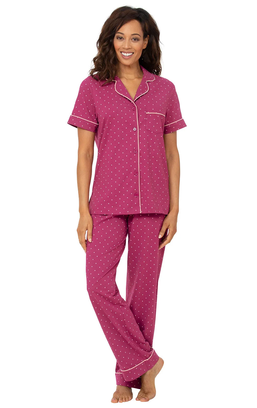 Classic Polka-Dot Short Sleeve Button-Front Pajamas sold by Pajamagram product image thumbnail 4