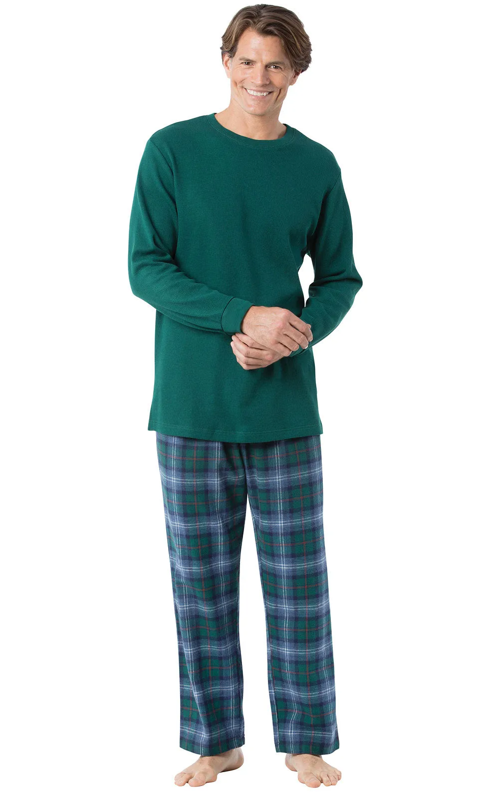 Heritage Plaid Thermal Top Men's Pajamas - Family Set sold by Pajamagram