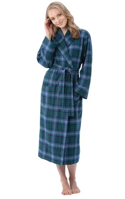 Heritage Plaid Flannel Long Robe sold by Pajamagram
