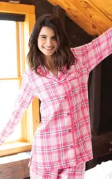 Bright Plaid Flannel Button-Front Pajamas sold by Pajamagram product image thumbnail 4