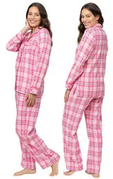 Bright Plaid Flannel Button-Front Pajamas sold by Pajamagram product image thumbnail 3