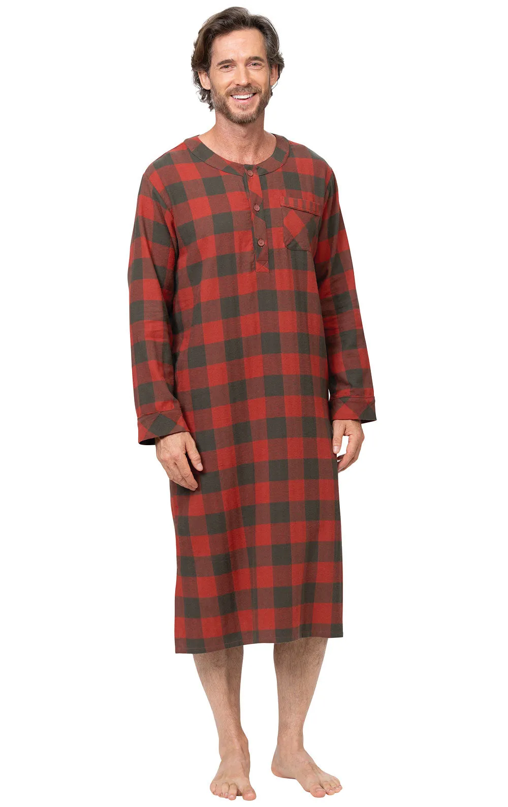 Flannel Men's Nightshirt - Buffalo Plaid - Final Sale sold by Pajamagram